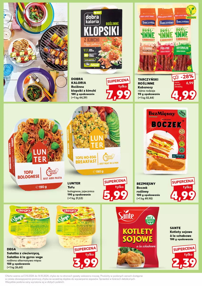 Gazetka promocyjna Kaufland - Kaufland - ważna 14.10 do 16.10.2024 - strona 27 - produkty: Boczek, Dega, Gyros, Kabanos, Klopsiki, Kotlet, Mus, Roślinne kabanosy, Sałat, Sałatka, Sante, Tarczyński, Tofu