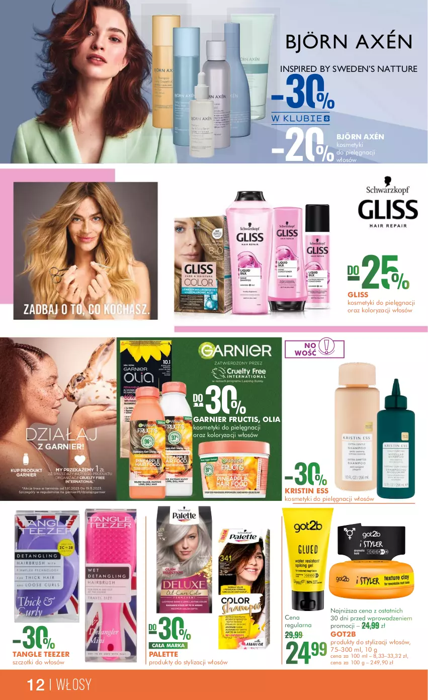 Gazetka promocyjna Super Pharm - Gazetka - ważna 06.11 do 16.11.2023 - strona 12 - produkty: Fructis, Garnier, Got2b, Kosmetyki do pielęgnacji, Palette, Tangle Teezer