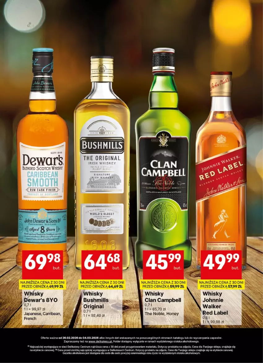 Gazetka promocyjna Delikatesy Centrum - Delibarek DC09 - ważna 26.02 do 04.03.2026 - strona 14 - produkty: Bell, Bushmills, Finish, Gin, Rama, Rum, Whisky
