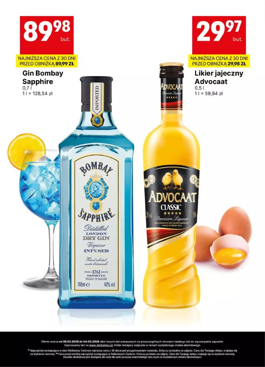 Gazetka promocyjna Delikatesy Centrum - Delibarek DC09 - ważna 26.02 do 04.03.2026 - strona 16 - produkty: Advocaat, Gin, Likier, Likier jajeczny, Por, Rama, Rum