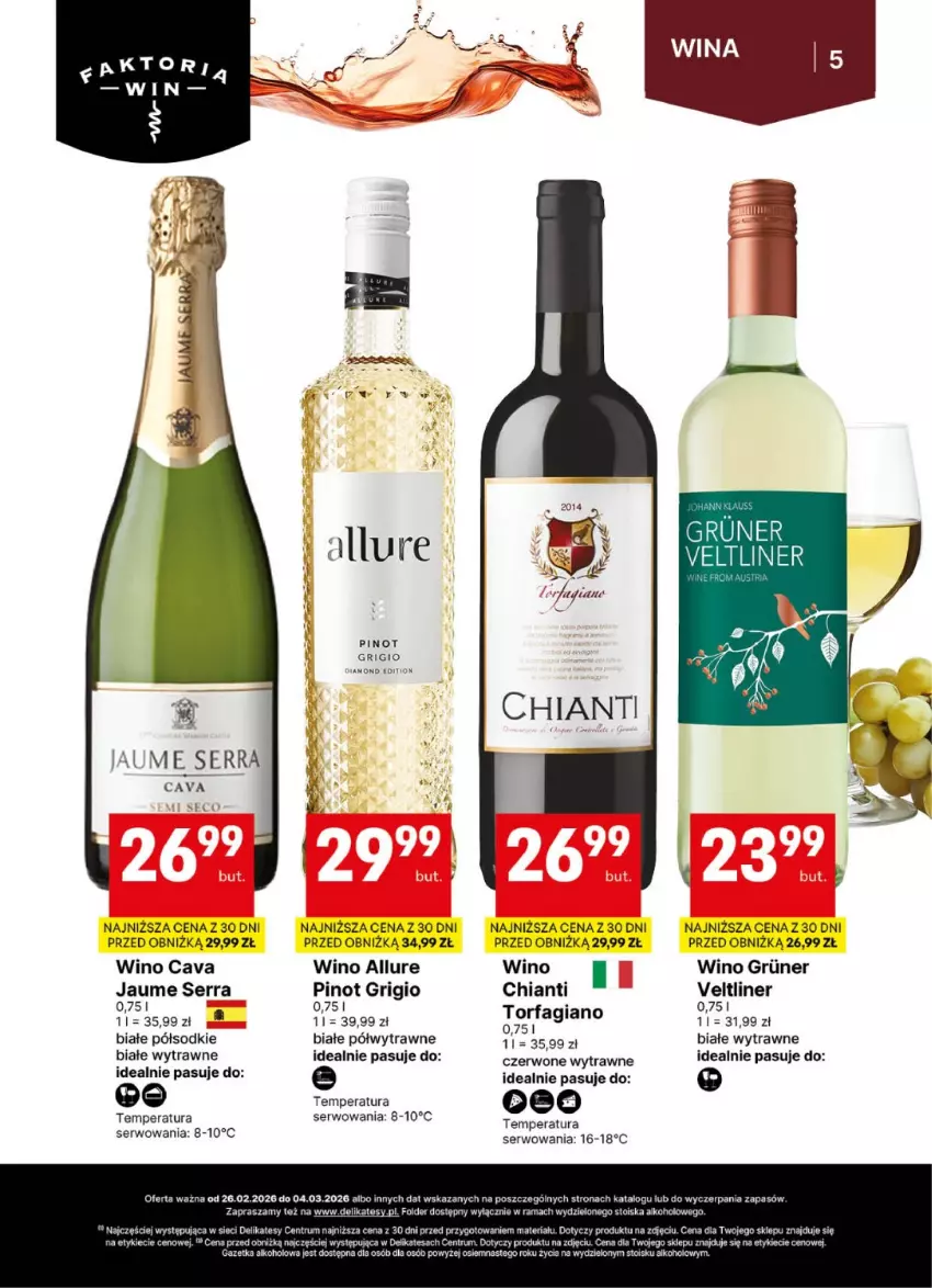 Gazetka promocyjna Delikatesy Centrum - Delibarek DC09 - ważna 26.02 do 04.03.2026 - strona 5 - produkty: Chia, Chianti, Fa, Pinot Grigio, Rama, Rum, Ser, Wino