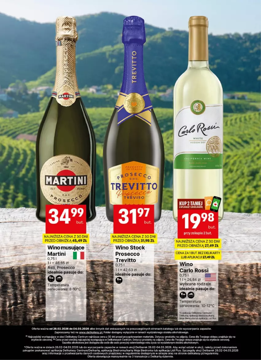 Gazetka promocyjna Delikatesy Centrum - Delibarek DC09 - ważna 26.02 do 04.03.2026 - strona 6 - produkty: Carlo Rossi, Martini, Mus, Prosecco, Rama, Rum, Ser, Stock, Tran, Wino, Wino musujące