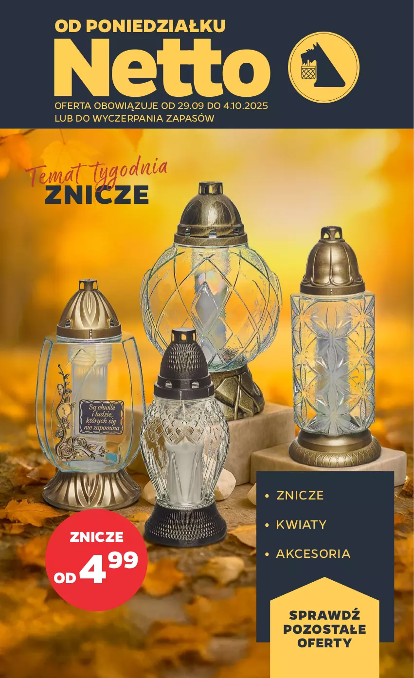 Gazetka promocyjna Netto - Od Poniedziałku Przemysłowa - ważna 29.09 do 04.10.2025 - strona 1 - produkty: Znicz