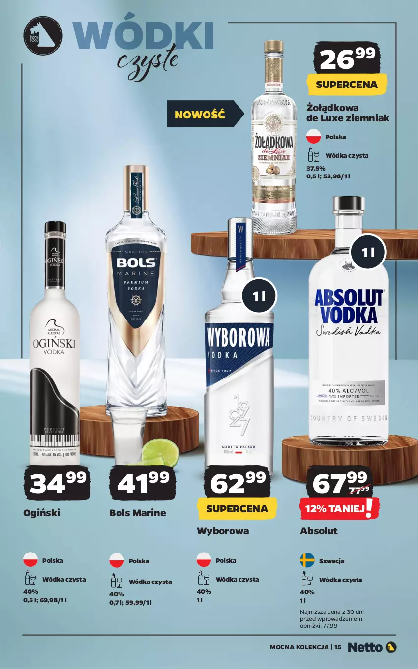 Gazetka promocyjna Netto - Netto_MK_02/25 - ważna 01.02 do 28.02.2025 - strona 15 - produkty: Absolut, Bols, Ogiński, Wódka, Wyborowa