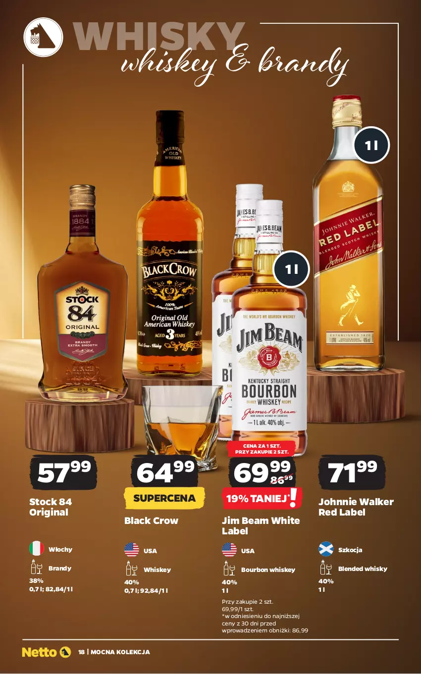 Gazetka promocyjna Netto - Netto_MK_02/25 - ważna 01.02 do 28.02.2025 - strona 18 - produkty: Bourbon, Brandy, Gin, Jim Beam, Johnnie Walker, Koc, Lack, Stock, Whiskey, Whisky