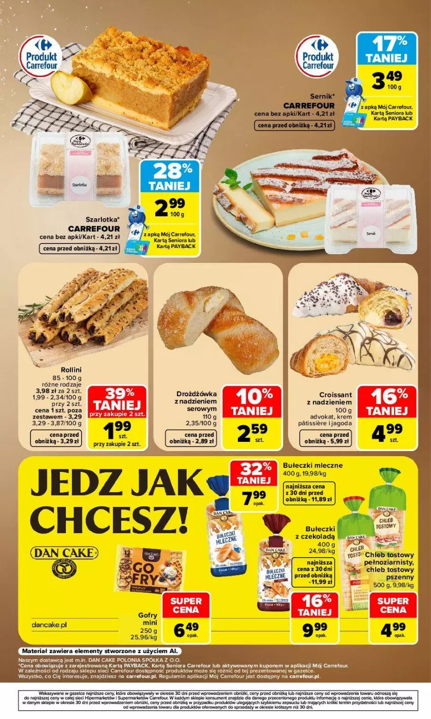 Gazetka promocyjna Carrefour - Gazetka Carrefour, Market w SUMIE weź to na świeżo - ważna 31.08 do 05.09.2026 - strona 7 - produkty: Bułeczki, Bułeczki mleczne, Chleb, Chleb tostowy, Croissant, Dan Cake, Fa, Kaki, Półka, Ser, Szarlotka