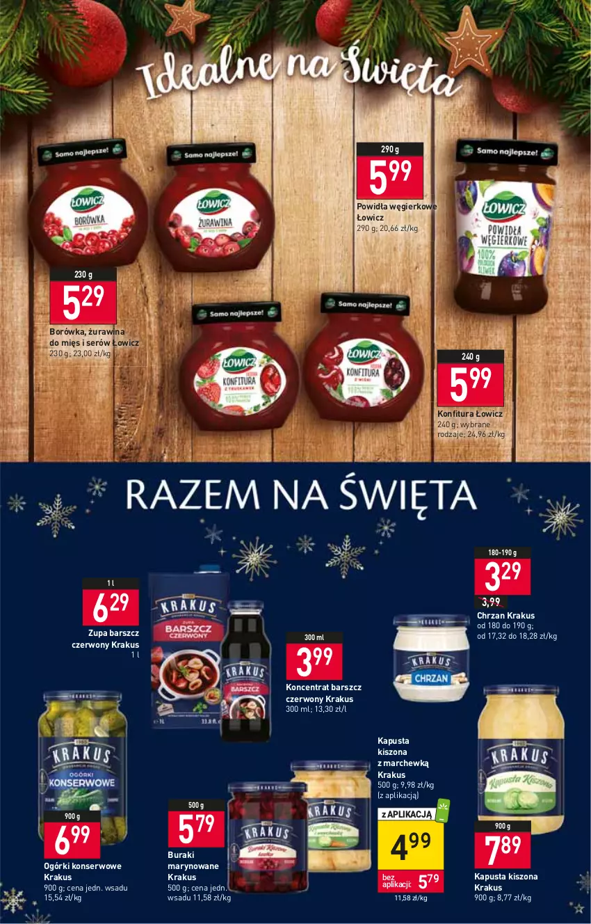 Gazetka promocyjna Stokrotka - Supermarket - ważna 15.12 do 21.12.2022 - strona 14 - produkty: Borówka, Buraki, Chrzan, Konfitura, Krakus, Ogórki konserwowe, Ser, Zupa