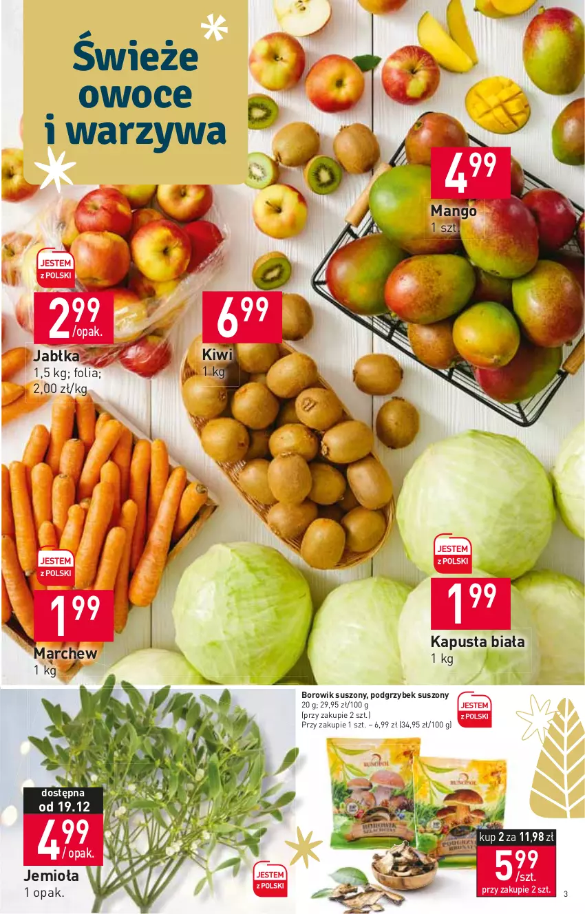 Gazetka promocyjna Stokrotka - Supermarket - ważna 15.12 do 21.12.2022 - strona 3 - produkty: Jabłka, Kiwi, Mango