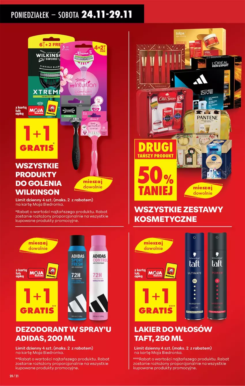Gazetka promocyjna Biedronka - Od Poniedziałku - ważna 24.11 do 29.11.2025 - strona 22 - produkty: Adidas, Dezodorant, Gra, Lakier, Lakier do włosów, Por, Taft