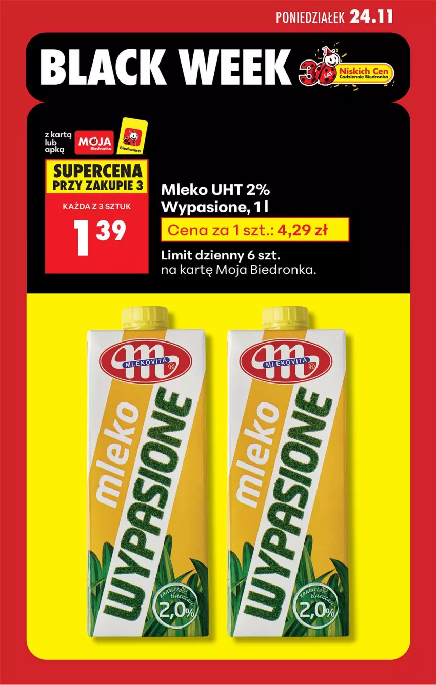 Gazetka promocyjna Biedronka - Od Poniedziałku - ważna 24.11 do 29.11.2025 - strona 3 - produkty: Mleko