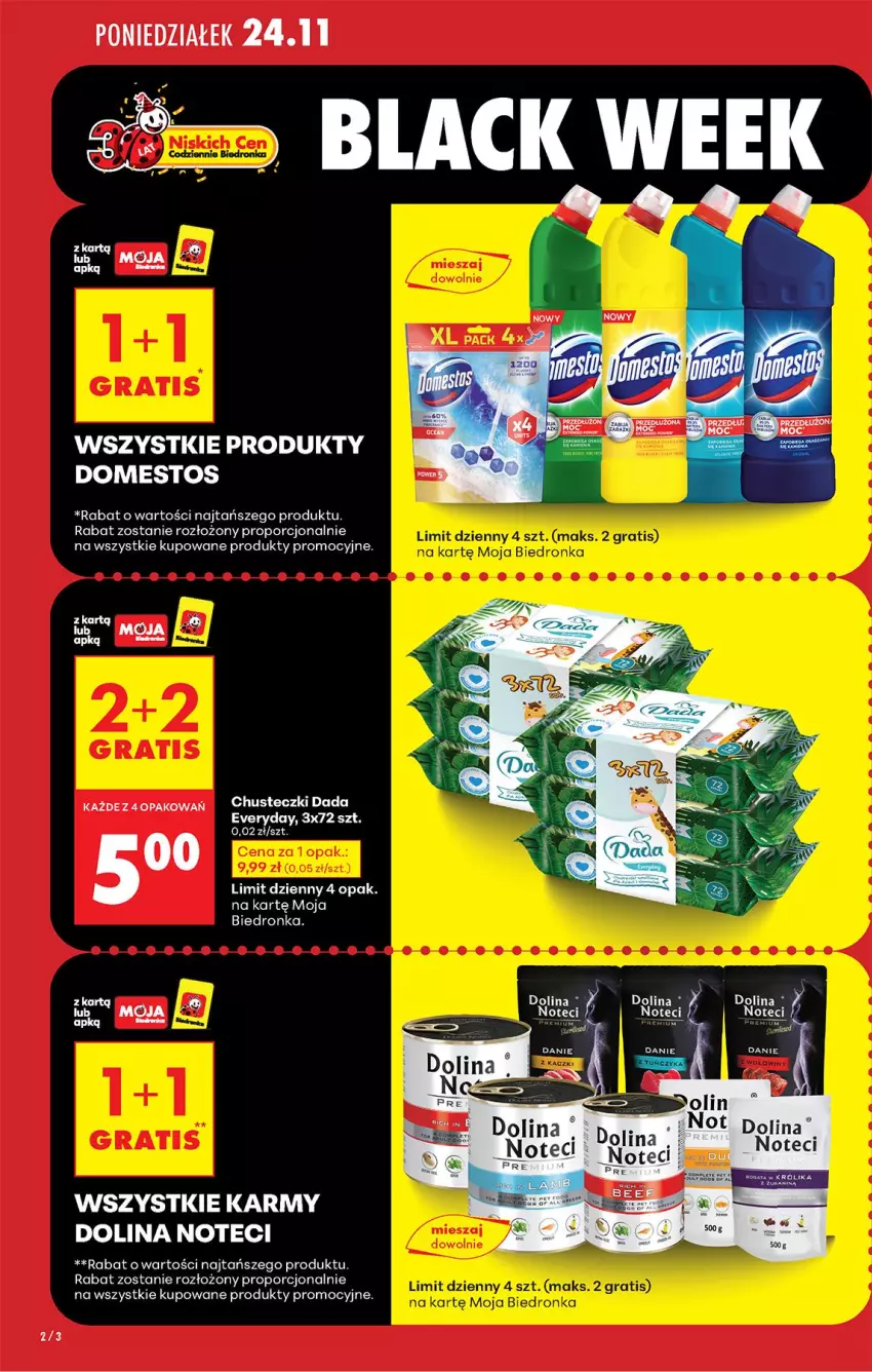 Gazetka promocyjna Biedronka - Od Poniedziałku - ważna 24.11 do 29.11.2025 - strona 4 - produkty: Chusteczki, Dada, Domestos, Królik, Por