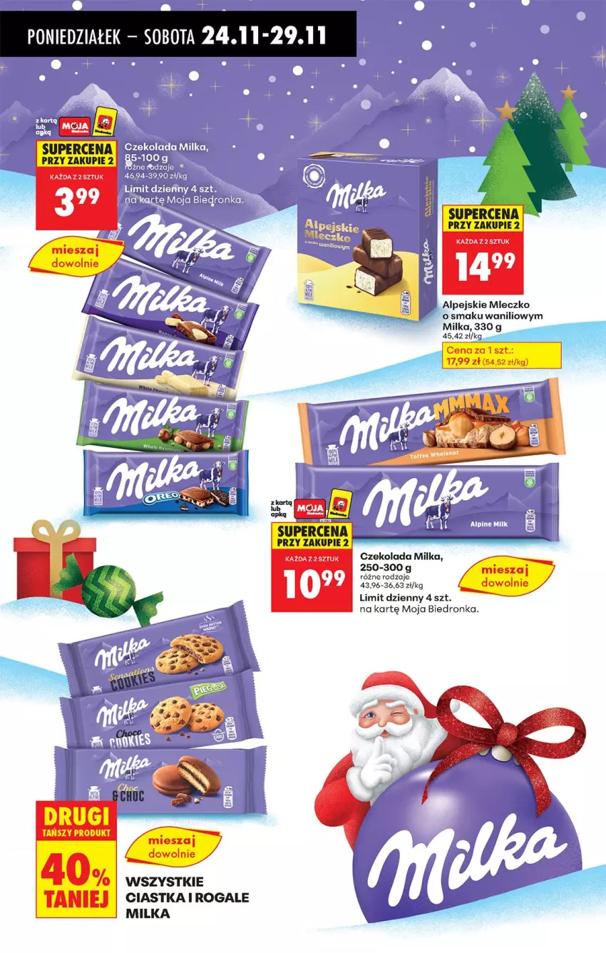 Gazetka promocyjna Biedronka - Od Poniedziałku - ważna 24.11 do 29.11.2025 - strona 65 - produkty: Ciastka, Czekolada, Milka, Mleczko, Rogal