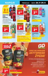 Gazetka promocyjna Biedronka - Od Poniedziałku - Gazetka - ważna od 29.11 do 29.11.2025 - strona 69 - produkty: Sok, Por, Gin, Coca-Cola, Napoje, Napój gazowany, Tymbark, Oshee, Fanta, Napój niegazowany, Sprite, Napój, Mięta, K2, Fa