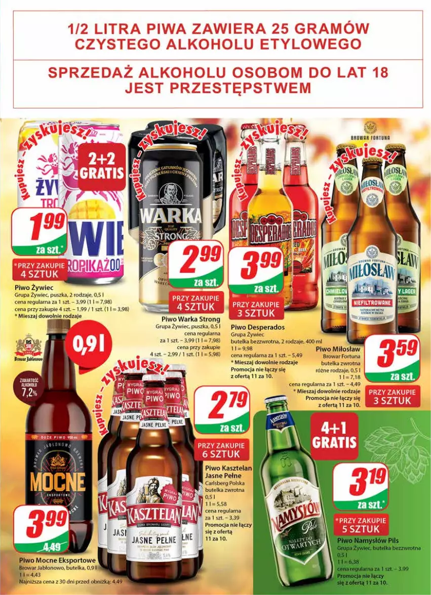 Gazetka promocyjna Dino - Gazetka 44 - ważna 02.11 do 07.11.2023 - strona 17 - produkty: Desperados, Fortuna, Kasztelan, Piwo, Por, Sport, Warka