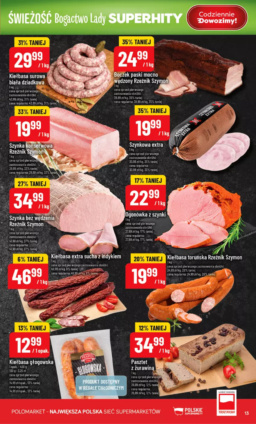 Gazetka promocyjna PoloMarket - Gazetka G27 - ważna 01.07 do 07.07.2026 - strona 13 - produkty: Fa, Gra, Kiełbasa, Kiełbasa głogowska, Ogonówka, Ser