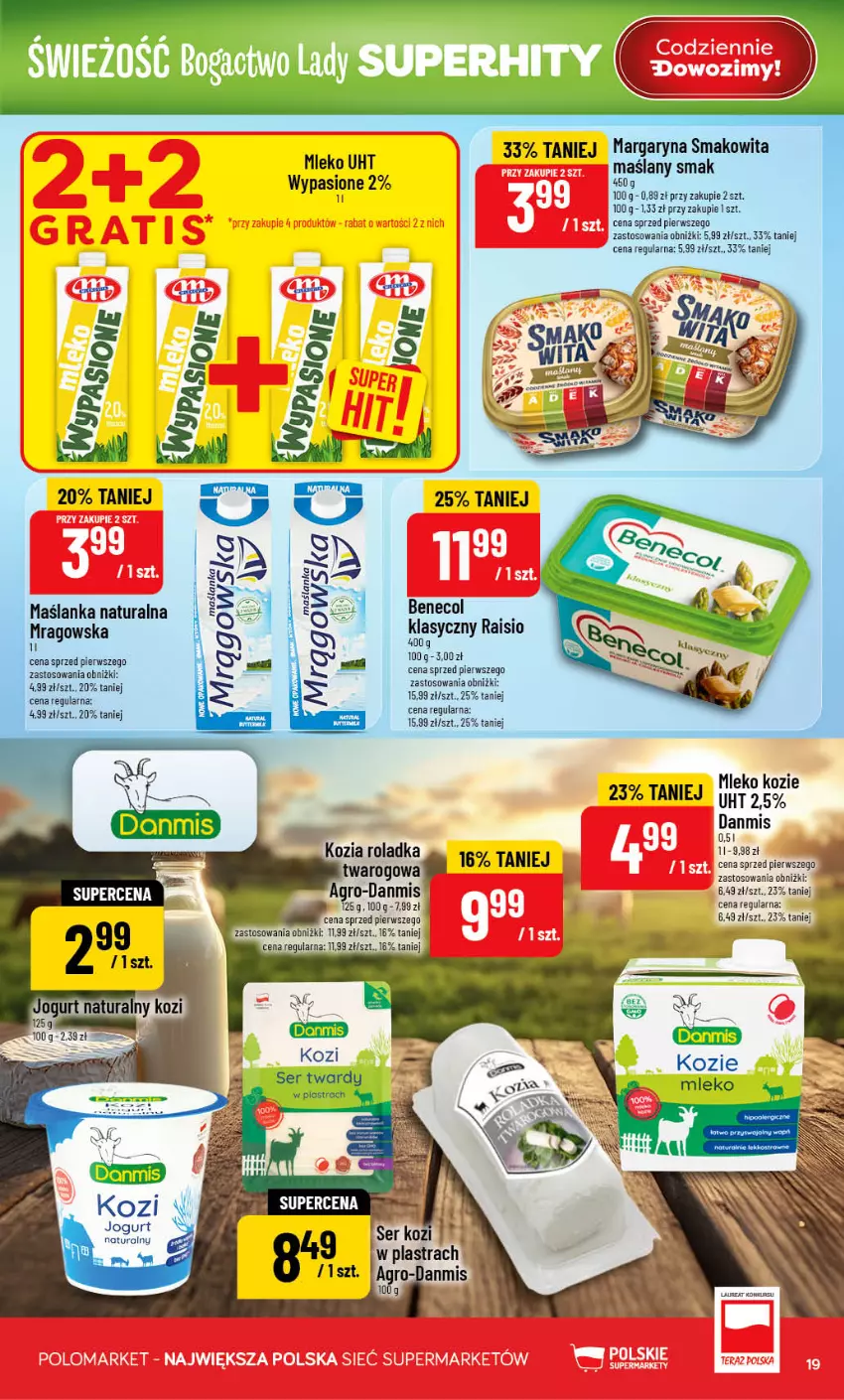 Gazetka promocyjna PoloMarket - Gazetka G27 - ważna 01.07 do 07.07.2026 - strona 19 - produkty: Benecol, Jogurt, Margaryna, Maślanka, Mleko, Mleko kozie