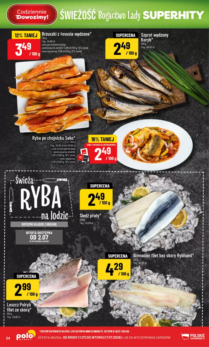 Gazetka promocyjna PoloMarket - Gazetka G27 - ważna 01.07 do 07.07.2026 - strona 24 - produkty: Brzuszki z łososia, Fa, Ryba, Sos, Szprot