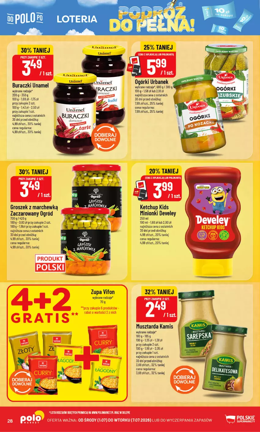 Gazetka promocyjna PoloMarket - Gazetka G27 - ważna 01.07 do 07.07.2026 - strona 28 - produkty: Buraczki, Groszek, Kamis, Ketchup, Mus, Musztarda, Ogród, Zupa