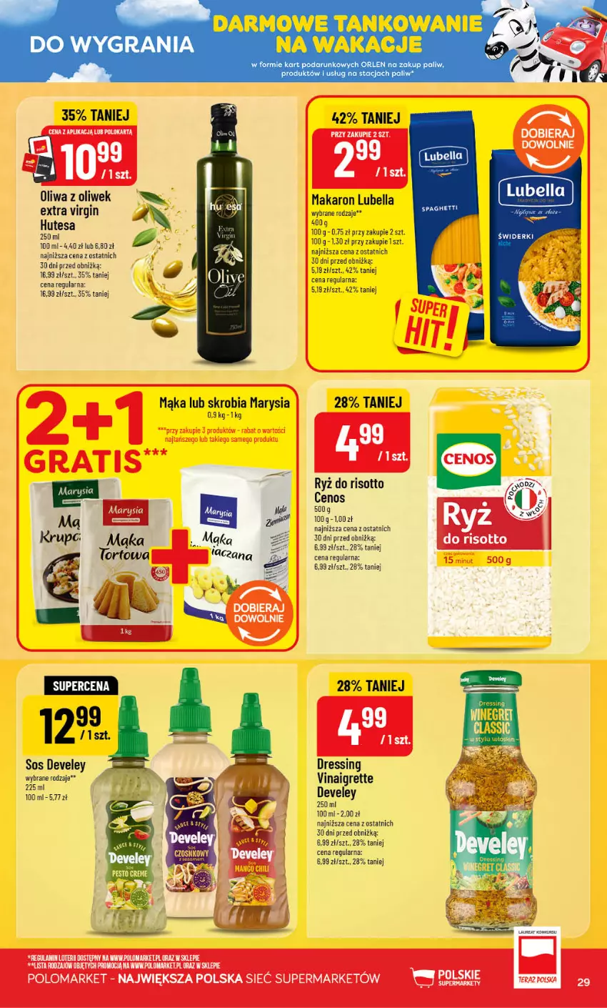 Gazetka promocyjna PoloMarket - Gazetka G27 - ważna 01.07 do 07.07.2026 - strona 29 - produkty: Bell, Bella, Cenos, Dres, Gra, Lubella, Mąka, Makaron, Oliwa, Oliwa z oliwek, Ryż, Ryż do risotto, Sos