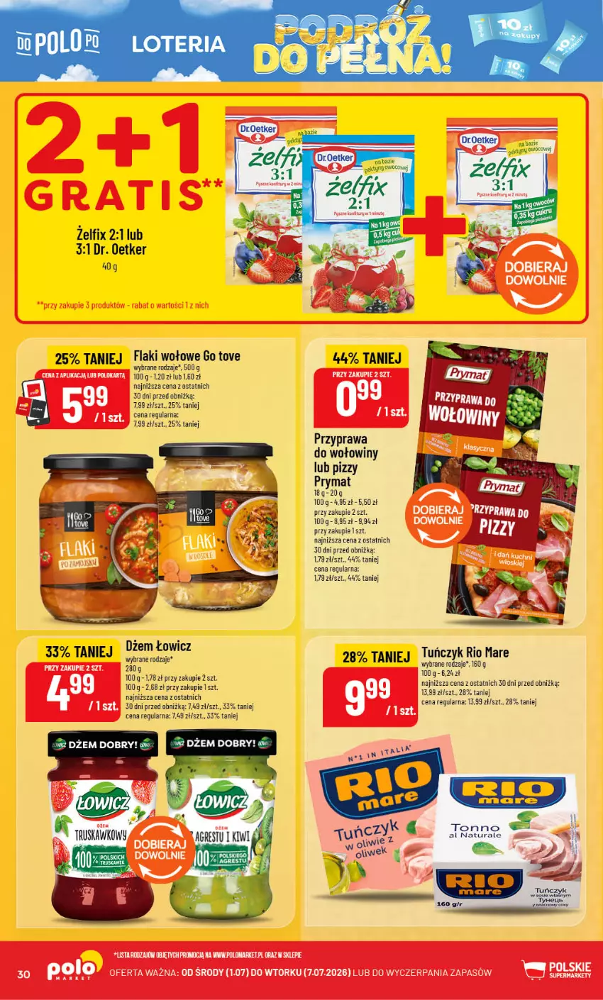 Gazetka promocyjna PoloMarket - Gazetka G27 - ważna 01.07 do 07.07.2026 - strona 30 - produkty: Dr. Oetker, Dżem, Flaki, Flaki wołowe, Prymat, Rio Mare, Tuńczyk