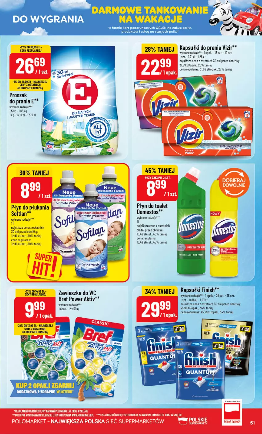 Gazetka promocyjna PoloMarket - Gazetka G27 - ważna 01.07 do 07.07.2026 - strona 51 - produkty: Bref, Domestos, Fa, Gra, Kapsułki do prania, Laur, Vizir, Zawieszka do wc
