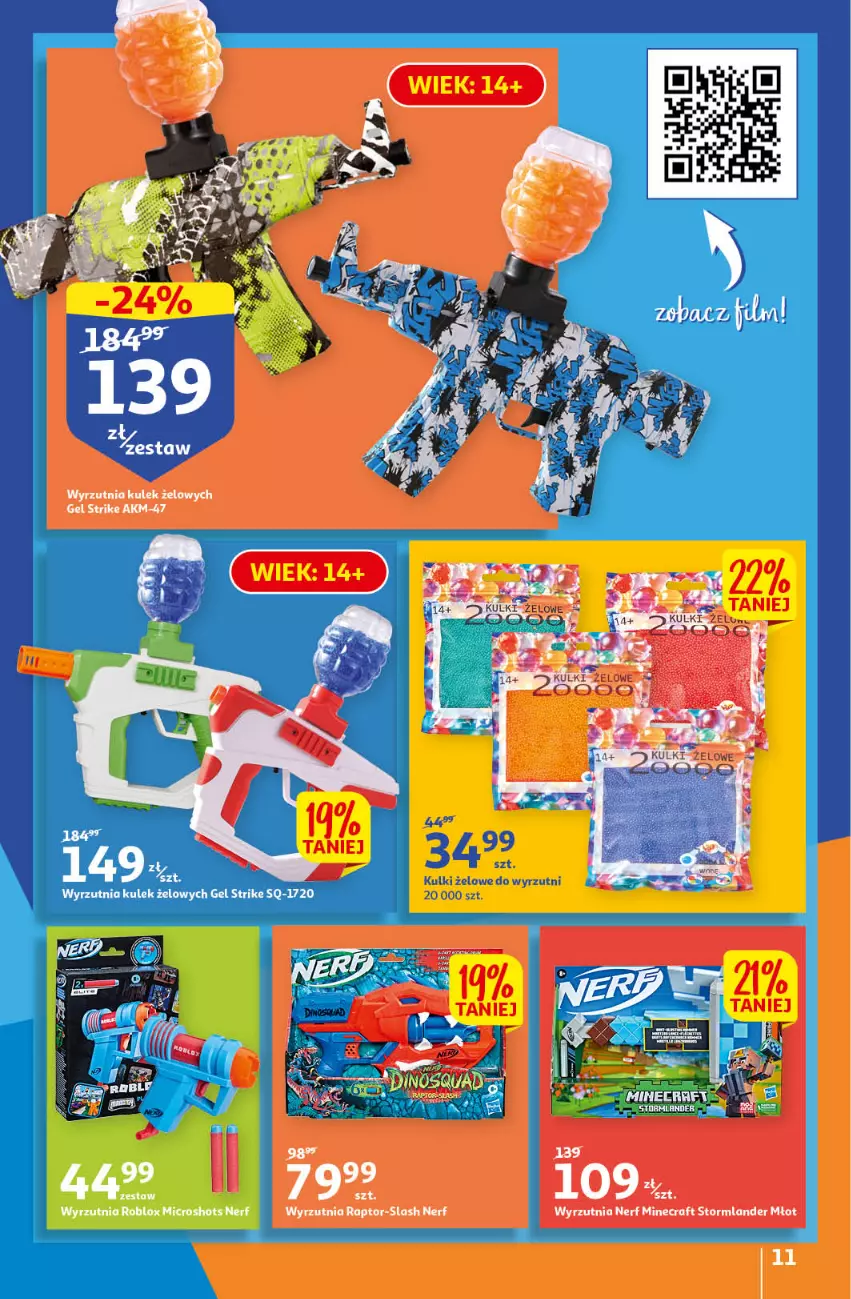 Gazetka promocyjna Auchan - przeNISKIE CENY przeRADOŚĆ dla dzieci Hipermarkety - ważna 26.05 do 01.06.2022 - strona 11 - produkty: Minecraft, Młot, Nerf, Wyrzutnia
