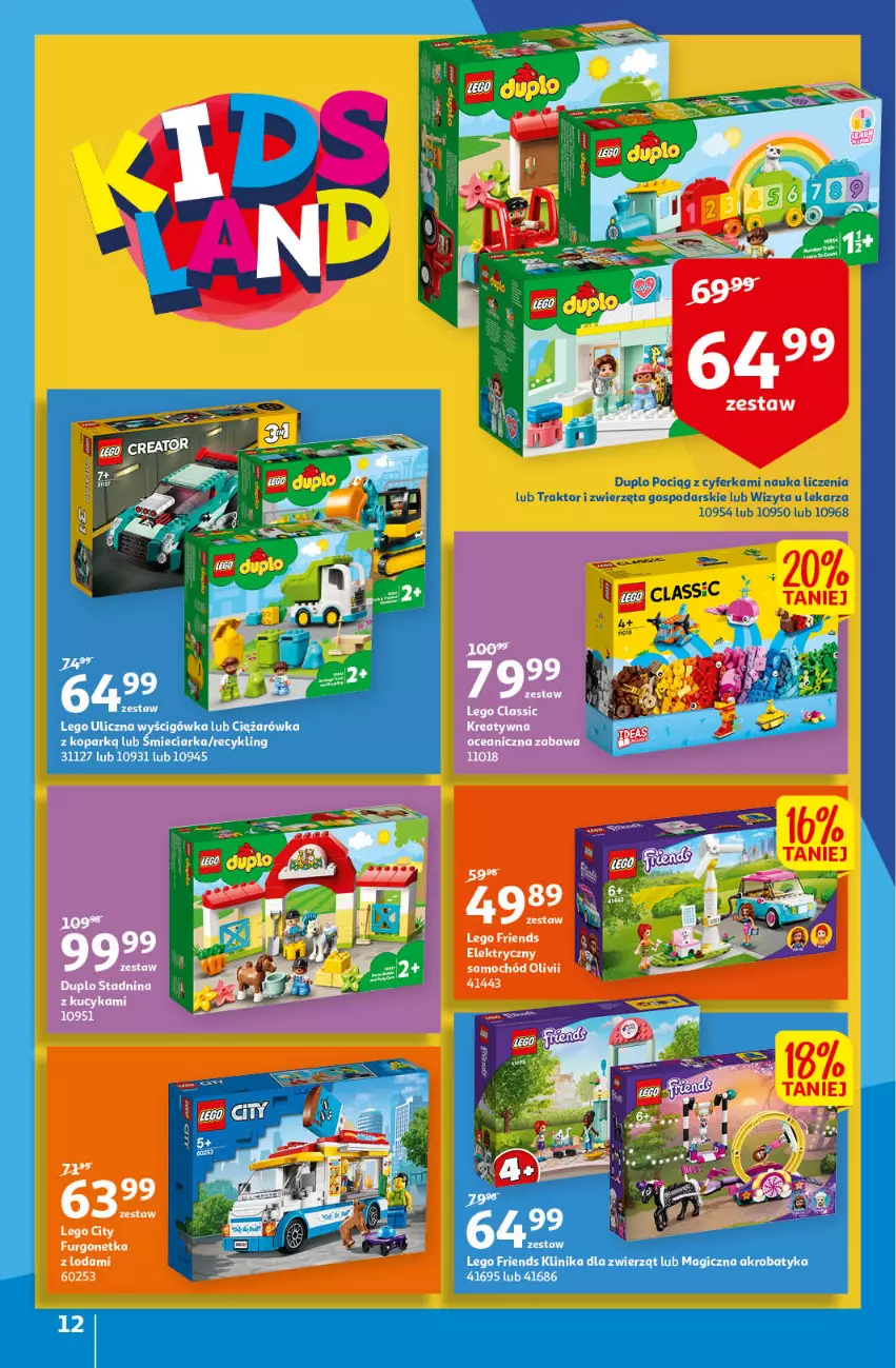 Gazetka promocyjna Auchan - przeNISKIE CENY przeRADOŚĆ dla dzieci Hipermarkety - ważna 26.05 do 01.06.2022 - strona 12 - produkty: LEGO, LEGO Friends, Pociąg, Traktor, Zwierzęta
