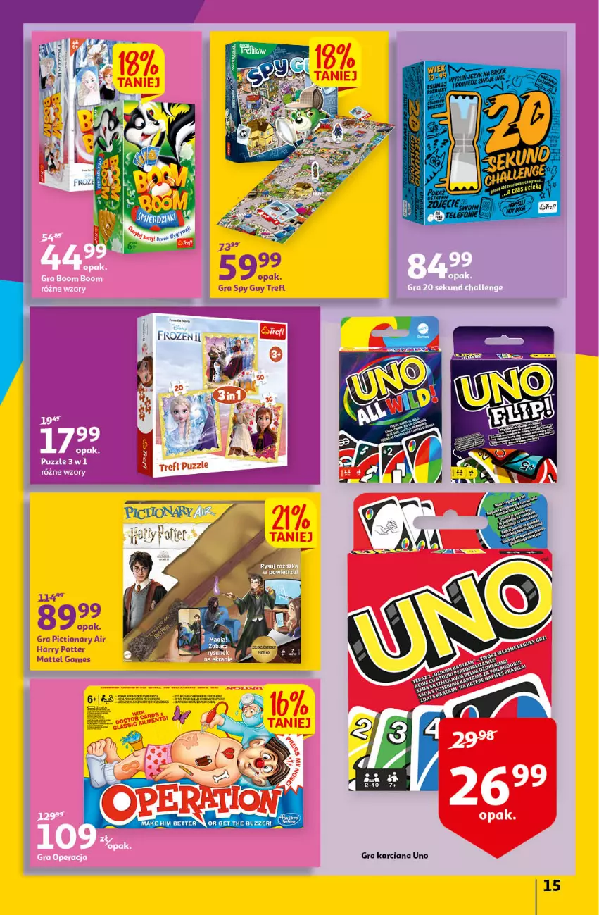Gazetka promocyjna Auchan - przeNISKIE CENY przeRADOŚĆ dla dzieci Hipermarkety - ważna 26.05 do 01.06.2022 - strona 15 - produkty: Frozen, Gra, Harry Potter, Mattel