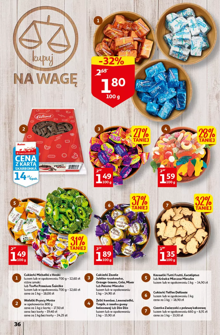 Gazetka promocyjna Auchan - przeNISKIE CENY przeRADOŚĆ dla dzieci Hipermarkety - ważna 26.05 do 01.06.2022 - strona 36 - produkty: Ciastka, Cukier, Cukierki, Kakao, Michałki