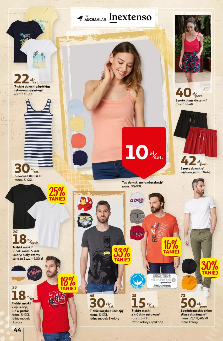 Gazetka promocyjna Auchan - przeNISKIE CENY przeRADOŚĆ dla dzieci Hipermarkety - ważna 26.05 do 01.06.2022 - strona 44 - produkty: Spodnie, Sukienka, Szorty, T-shirt, Top