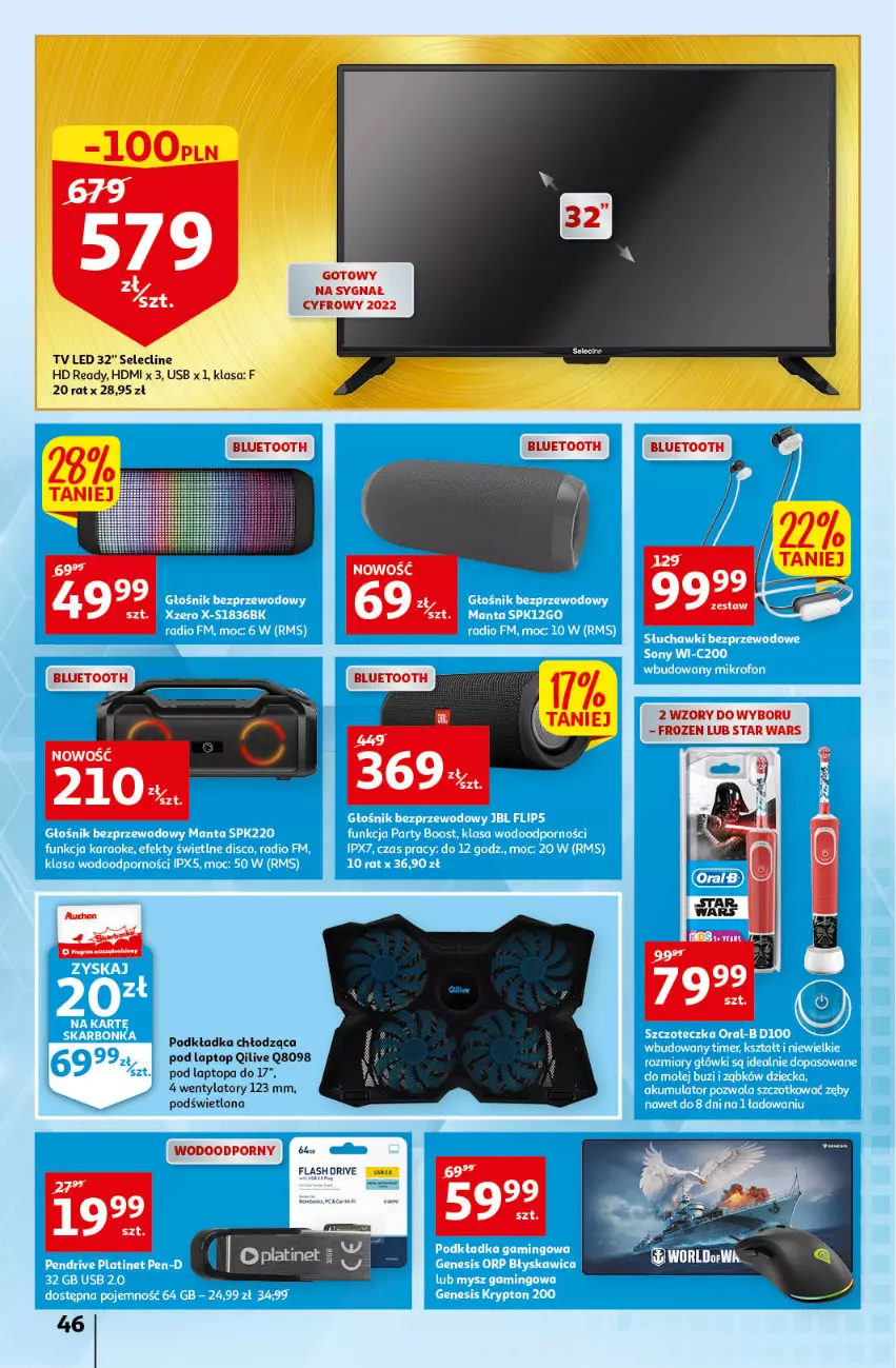 Gazetka promocyjna Auchan - przeNISKIE CENY przeRADOŚĆ dla dzieci Hipermarkety - ważna 26.05 do 01.06.2022 - strona 46 - produkty: Clin, Frozen, HD ready, LANA, Podkład, Podkładka, Por, Star Wars, Top