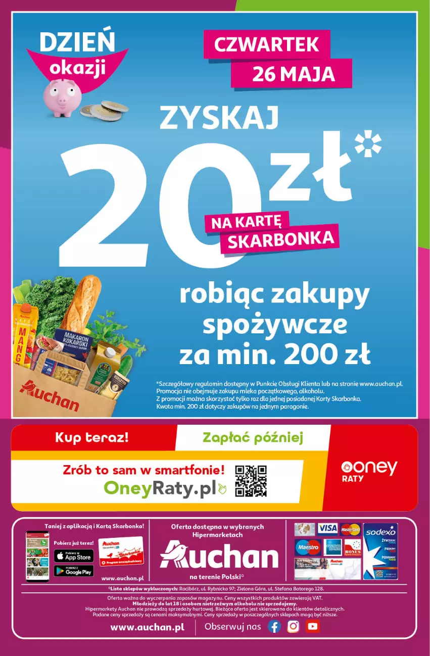 Gazetka promocyjna Auchan - przeNISKIE CENY przeRADOŚĆ dla dzieci Hipermarkety - ważna 26.05 do 01.06.2022 - strona 48 - produkty: Fa, Ser, Smartfon, Tera