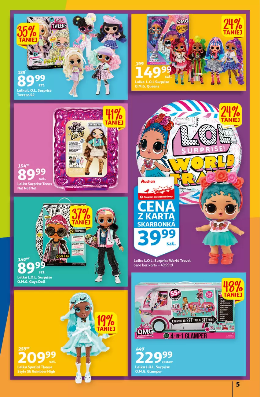 Gazetka promocyjna Auchan - przeNISKIE CENY przeRADOŚĆ dla dzieci Hipermarkety - ważna 26.05 do 01.06.2022 - strona 5 - produkty: L.O.L., Lalka