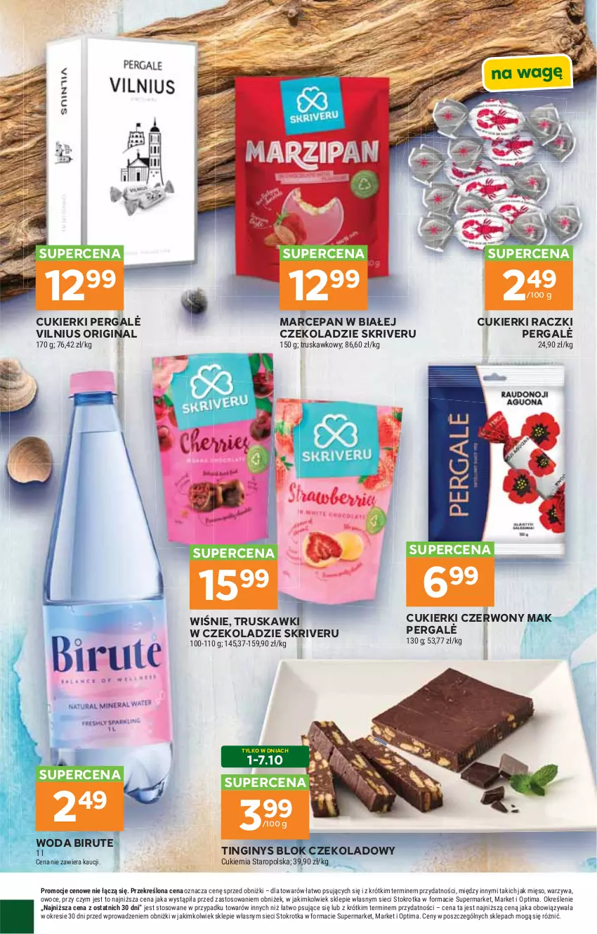Gazetka promocyjna Stokrotka - Supermarket - ważna 01.10 do 07.10.2026 - strona 38 - produkty: Cukier, Cukierki, Gin, Mięso, Optima, Owoce, Truskawki, Warzywa, Woda