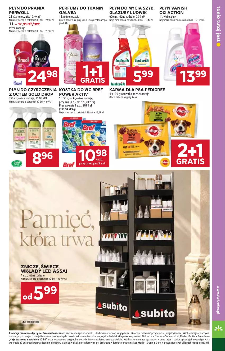 Gazetka promocyjna Stokrotka - Supermarket - ważna 01.10 do 07.10.2026 - strona 43 - produkty: Bref, Gra, Kostka do wc, Lazur, Ludwik, Mięso, Optima, Owoce, Pedigree, Perfum, Perwoll, Płyn do mycia, Płyn do prania, Vanish, Warzywa, Znicz
