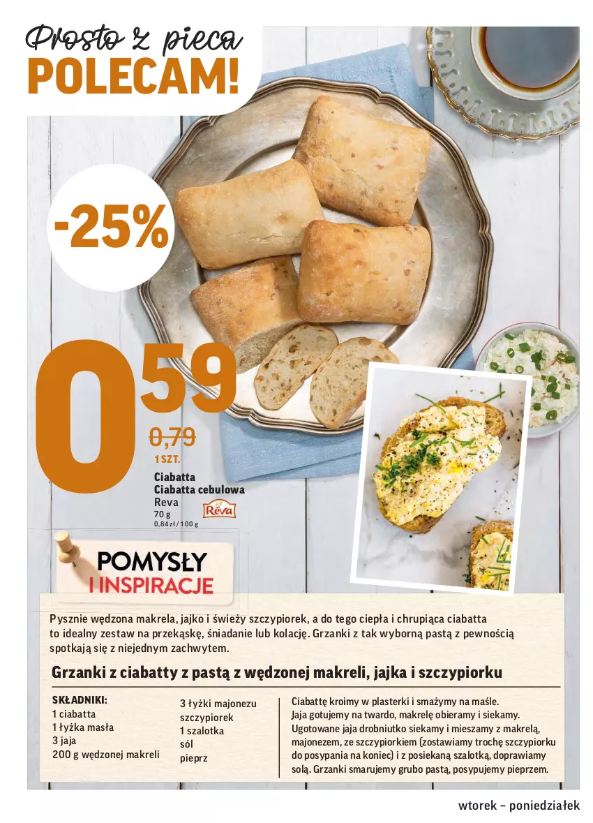 Gazetka promocyjna Intermarche - Dzień Dziecka, Dzień Mamy - ważna 25.05 do 31.05.2021 - strona 22 - produkty: Ciabatta, Jaja, Majonez, Makrelą, Piec, Pieprz, Plasterki, Sól, Szal