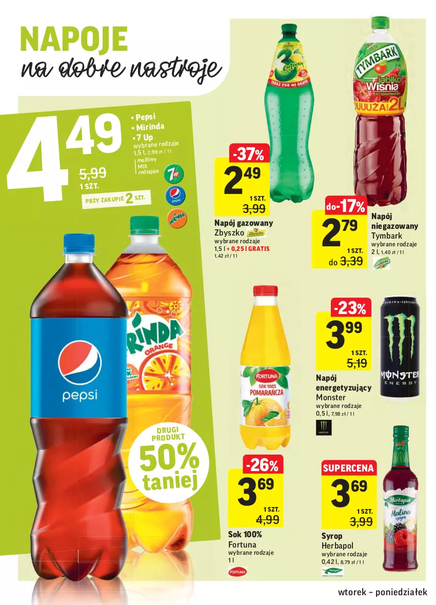 Gazetka promocyjna Intermarche - Dzień Dziecka, Dzień Mamy - ważna 25.05 do 31.05.2021 - strona 32 - produkty: Fortuna, Gra, Herbapol, Mirinda, Napój, Napój gazowany, Napój niegazowany, Napoje, Pepsi, Sok, Syrop, Tymbark