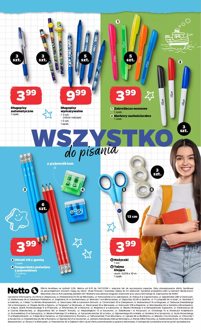 Gazetka promocyjna Netto - Od Czwartku - ważna 08.01 do 14.01.2026 - strona 8 - produkty: Długopis, Fa, Gry, Karp, Klej, Kujawski, Marker, Podlaski, Pojemnik, Sok, Stock, Top, Wino