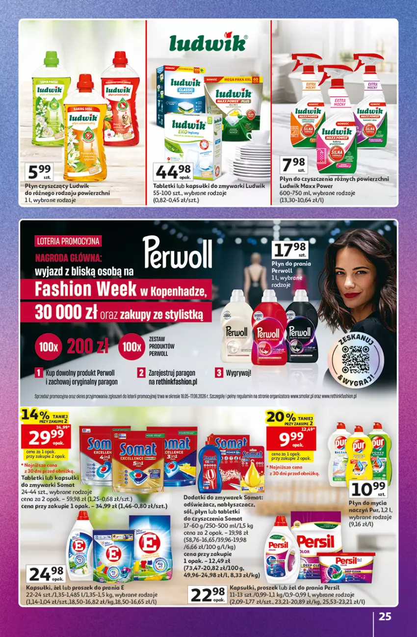 Gazetka promocyjna Auchan - Znane Marki Hipermarket - ważna 11.06 do 17.06.2026 - strona 25 - produkty: Fa, Gin, Gry, Ludwik, Mola, Persil, Perwoll, Proszek do prania, Pur, Sól, Somat, Tablet, Zmywarki