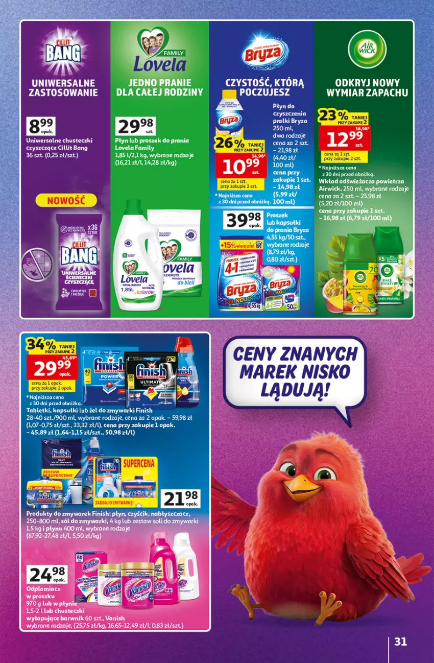 Gazetka promocyjna Auchan - Znane Marki Hipermarket - ważna 11.06 do 17.06.2026 - strona 31 - produkty: Chusteczki, Cillit Bang, Finish, Produkty do zmywarek, Sól, Vanish, Zmywarki