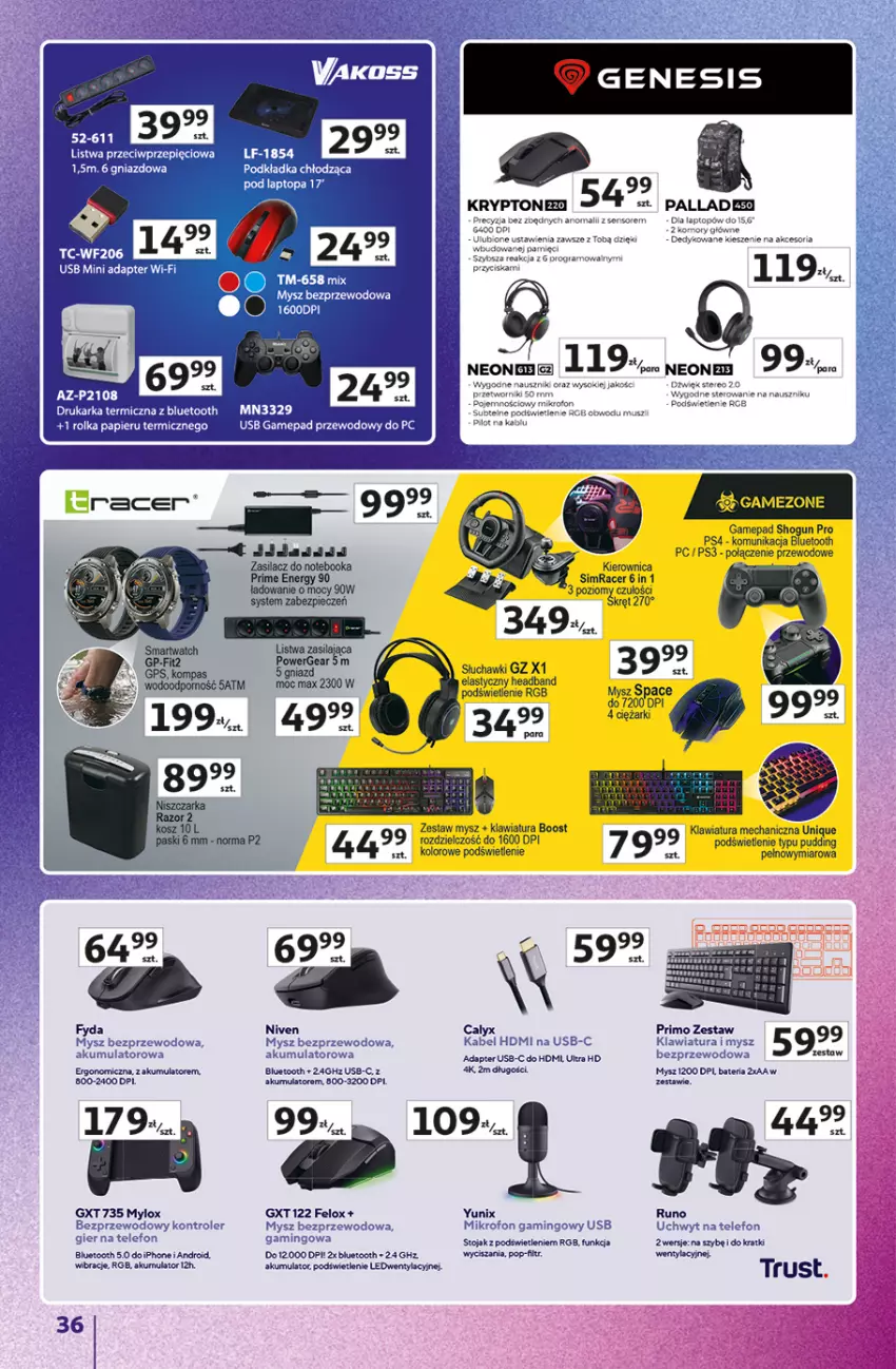 Gazetka promocyjna Auchan - Znane Marki Hipermarket - ważna 11.06 do 17.06.2026 - strona 36 - produkty: Akumulator, Bateria, Kosz, Listwa, Mysz, Niszczarka, Notebook, Piec, Ser, Sok, Stojak, Top