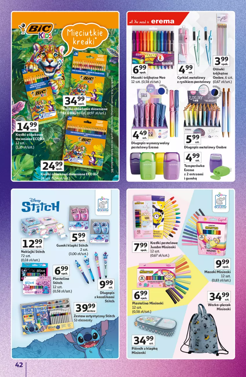 Gazetka promocyjna Auchan - Znane Marki Hipermarket - ważna 11.06 do 17.06.2026 - strona 42 - produkty: Długopis, Fa, Klej, Piórnik, Plastelina, Plecak