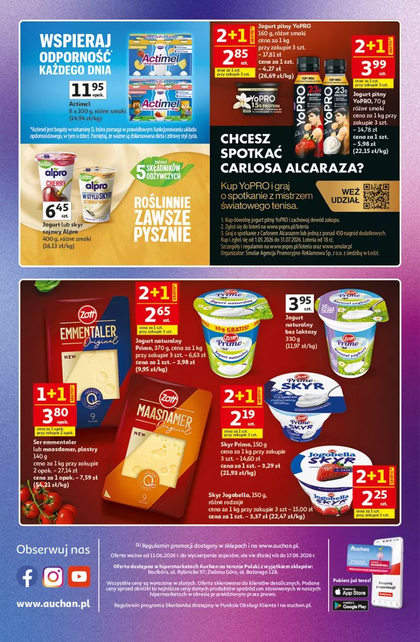 Gazetka promocyjna Auchan - Znane Marki Hipermarket - ważna 11.06 do 17.06.2026 - strona 44 - produkty: Alpro, Fa, Gra, Jogurt, Jogurt naturalny, Jogurt pitny, Maasdam, Mola, Por, Pupa