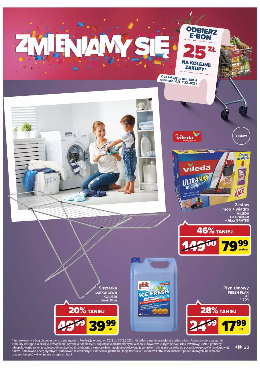 Gazetka promocyjna Carrefour - Gazetka Zyskokazje w Inowrocławiu - ważna 30.11 do 05.12.2022 - strona 25 - produkty: Ajax, Gra, Mop, Papier, Piec, Piwa, Rama, Telefon, Vileda, Wiadro