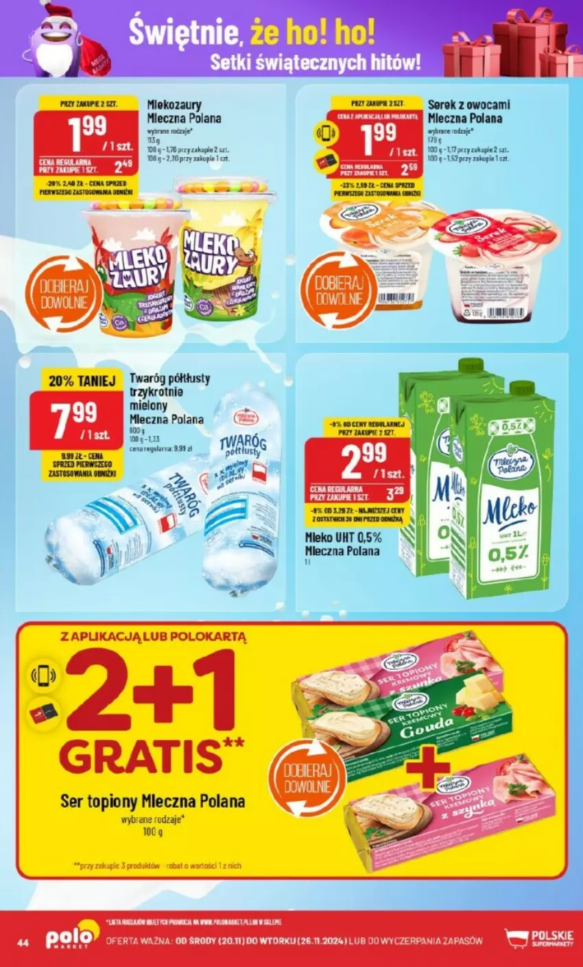 Gazetka promocyjna PoloMarket - ważna 20.11 do 26.11.2024 - strona 39 - produkty: Gra, LANA, Miecz, Mleko, Ser, Ser topiony, Top, Twaróg, Twaróg półtłusty