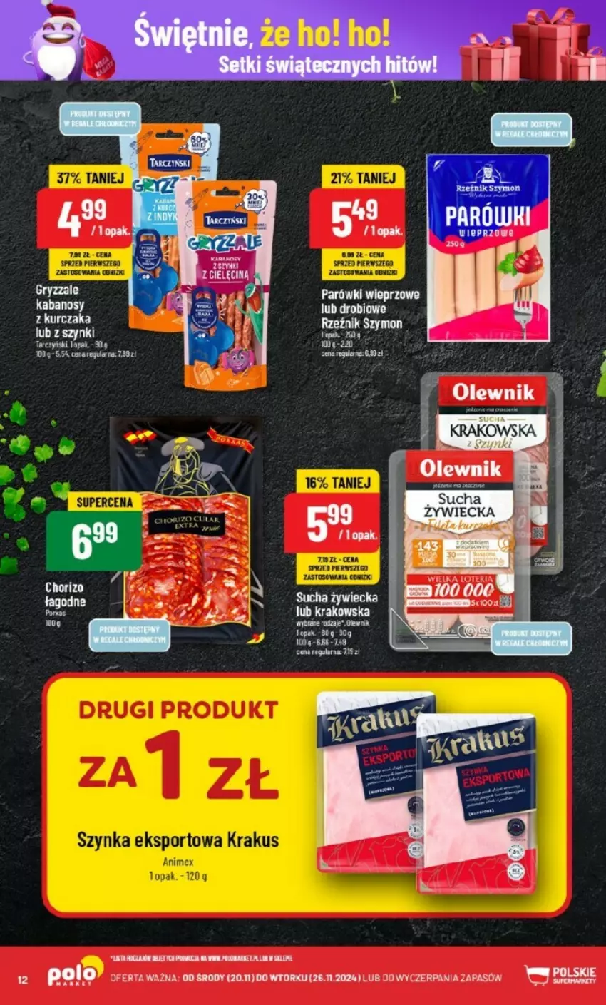 Gazetka promocyjna PoloMarket - ważna 20.11 do 26.11.2024 - strona 4 - produkty: Kabanos, Kurczak, Olewnik, Parówki