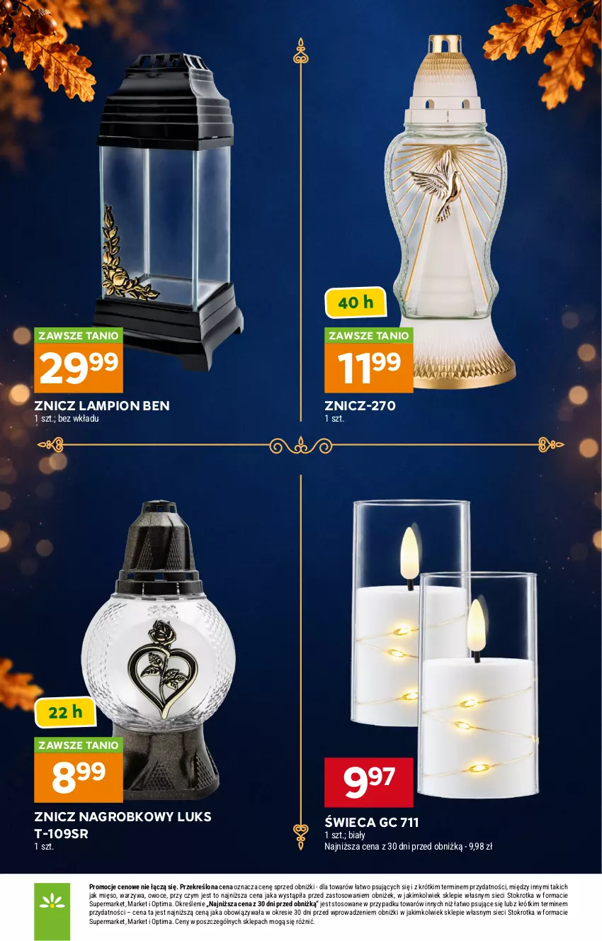 Gazetka promocyjna Stokrotka - Katalog Znicze - ważna 15.10 do 04.11.2026 - strona 2 - produkty: Lampion, Mięso, Optima, Owoce, Warzywa, Znicz