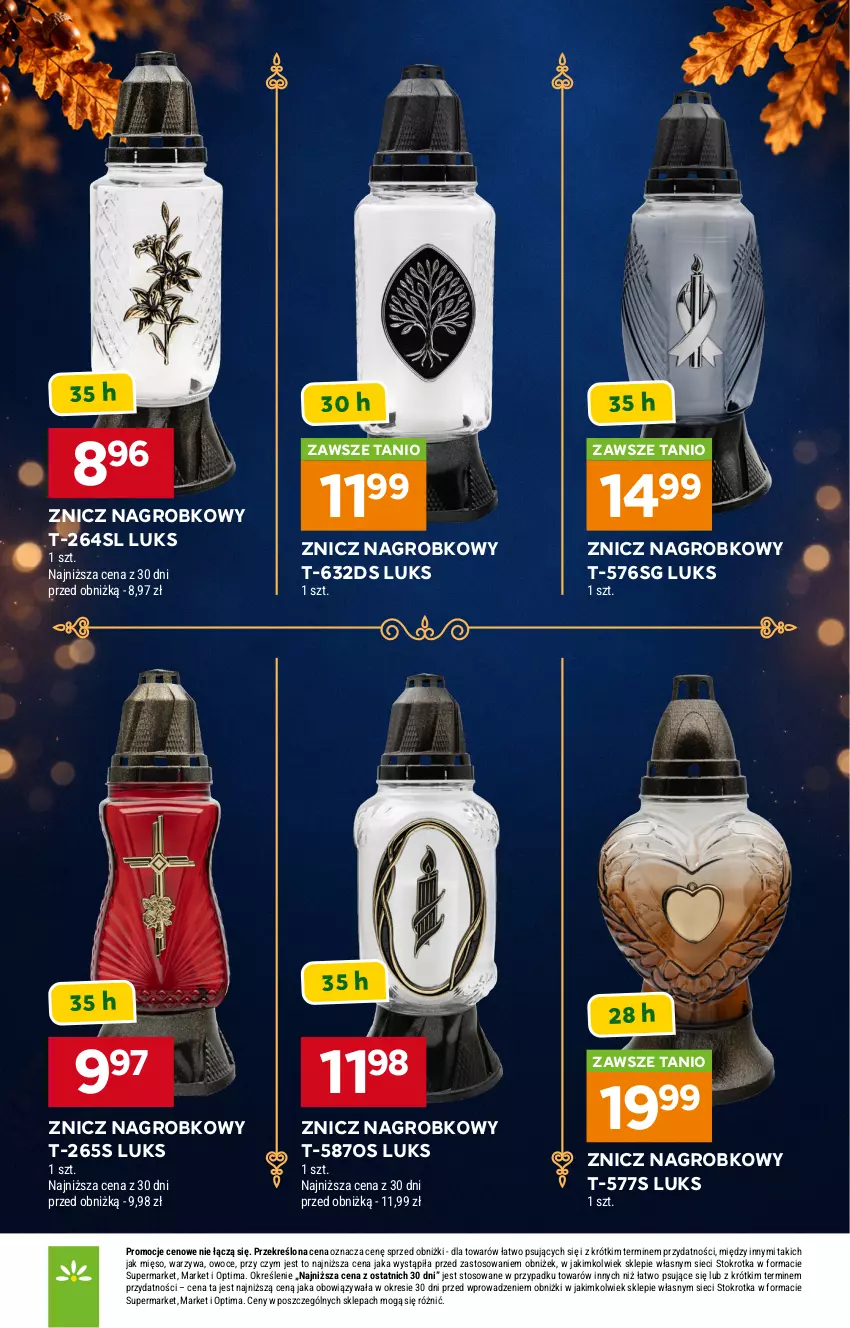 Gazetka promocyjna Stokrotka - Katalog Znicze - ważna 15.10 do 04.11.2026 - strona 3 - produkty: Mięso, Optima, Owoce, Warzywa, Znicz