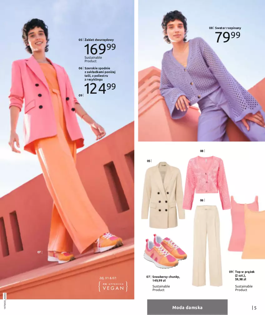 Gazetka promocyjna Bonprix - PASTELOWY LOOK - ważna 06.03 do 06.09.2023 - strona 7 - produkty: Moda, Sneakersy, Spodnie, Sweter, Top