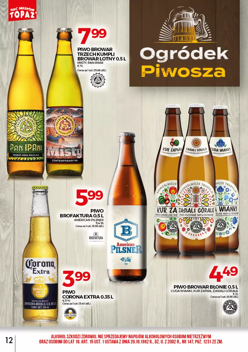 Gazetka promocyjna Topaz - Gazetka - ważna 01.08 do 31.08.2021 - strona 12 - produkty: Corona Extra, Fa, Piwo
